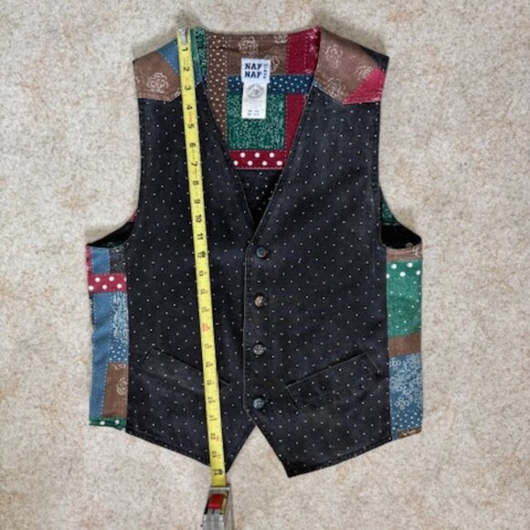 Vintage Naf Naf Vest - One Size, Unisex, patchwork design - Picture 6 of 7